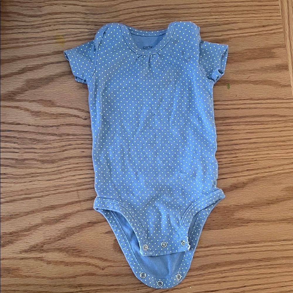 Carter's Light Blue Polka Dot Bodysuit